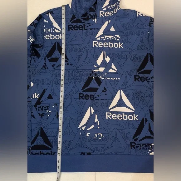 Reebok Mens 2XL Hoodie Unwind White Blue - Picture 5 of 11
